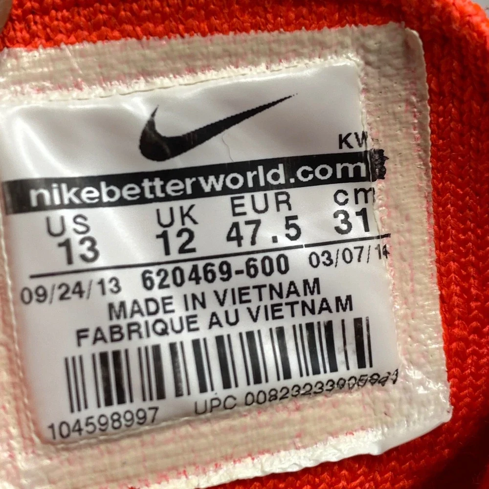 Nike Flyknit Max Running Shoes Mens 13 Orange Blue 620469-600 Air Max 1 of 2